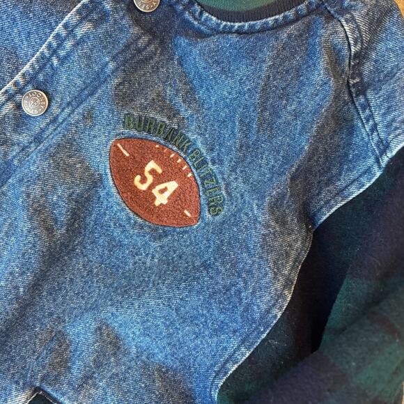 Vintage Taz Looney Toons Varsity Jacket Youth  L Plaid Acme RARE Streetwear 90's - Picture 6 of 8